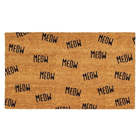 Configuracion 17 x 29 in. Lots of Meow Rectangular Doormat Natural & Black CO3361346
